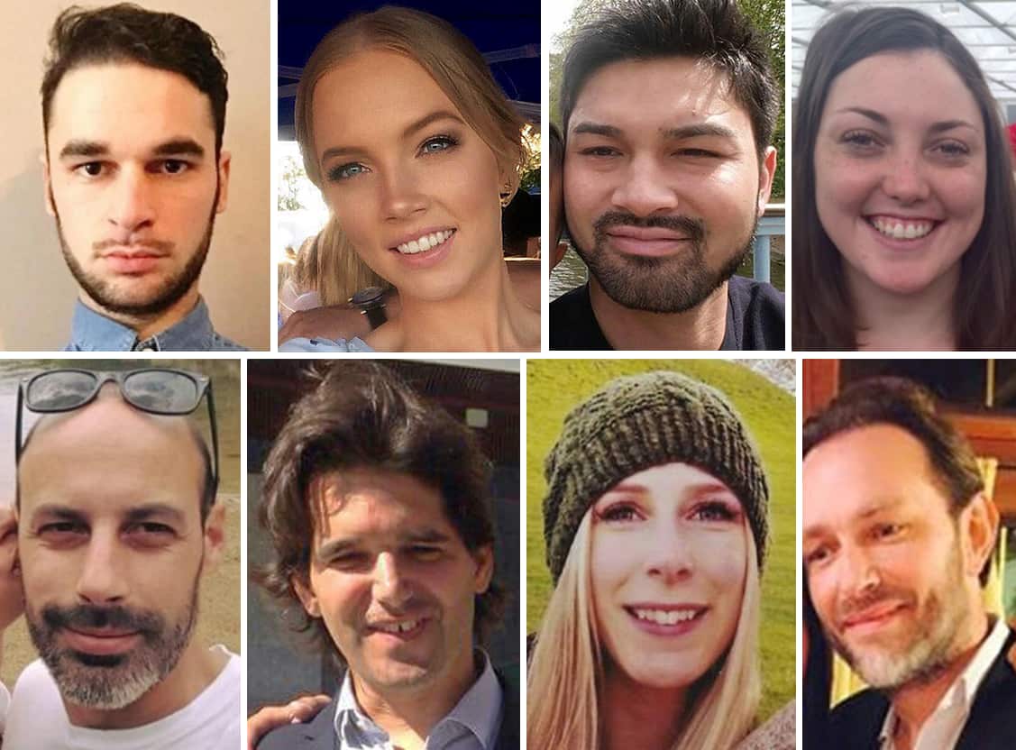 CW from top left: Alexandre Pigeard, Sarah Zelenak, James McMullan, Kirsty Boden, Xavier Thomas, Christine Archibald, Ignacio Echeverría and Sébastien Bélanger.