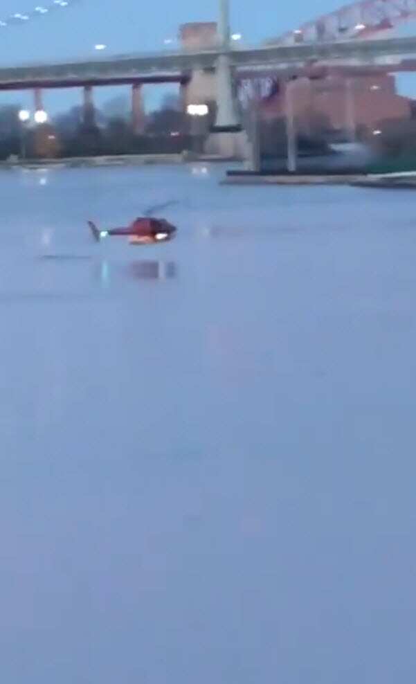 Helicopter crashes in New York.