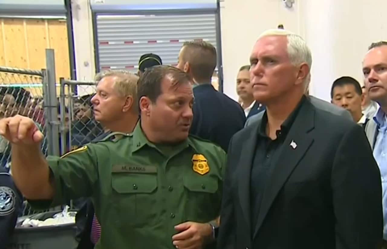 Footage of Mr Pence at the detention centre.