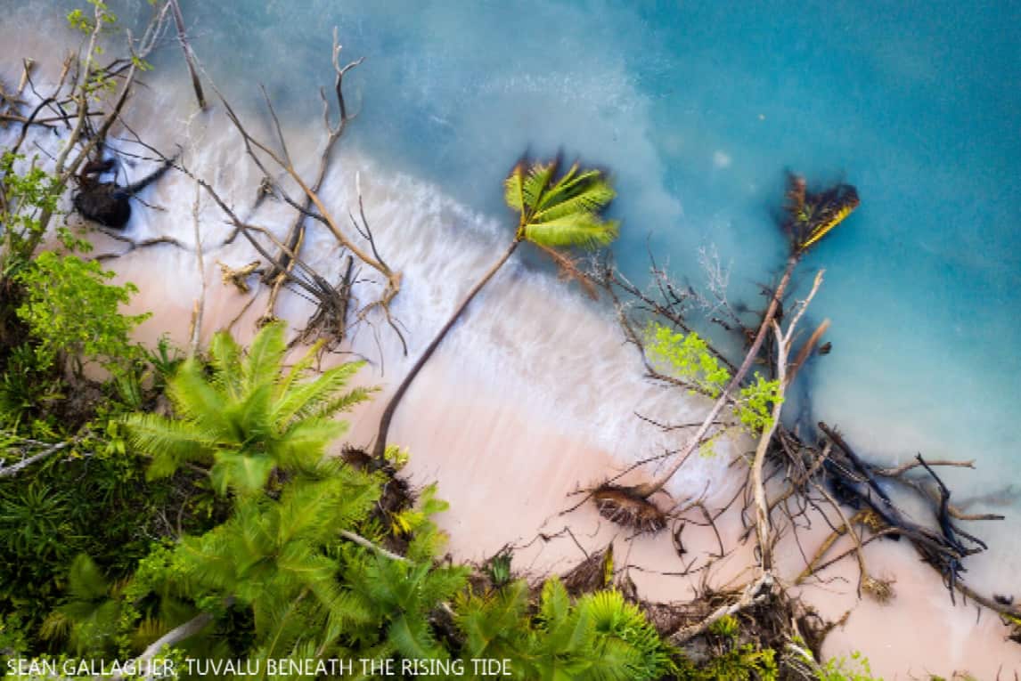 Tuvalu beneath the rising tide by Sean Gallagher.