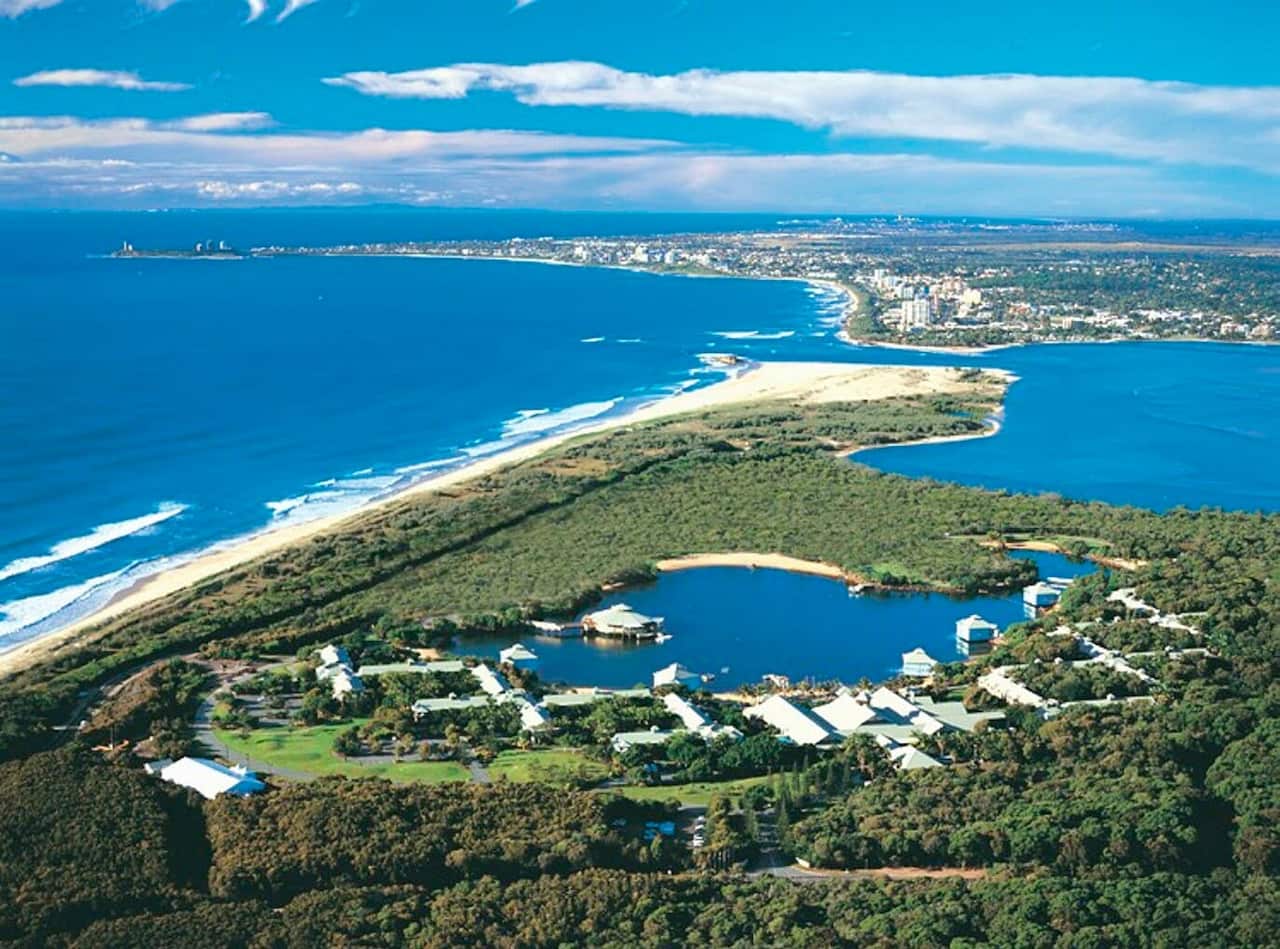 Mudjimba, Sunshine Coast, Qld. Aerial view of Novotel Twin Waters.