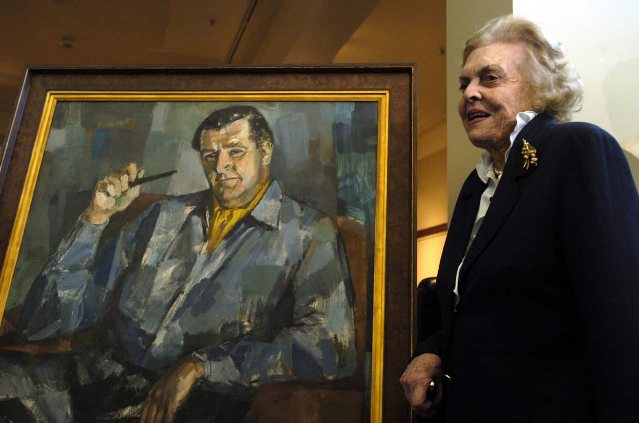 Lady Gretel Packer at the National Portrait gallery in Canberra, Tuesday, Dec. 5, 2006, for the handover of a portrait of Sir Frank Packer.