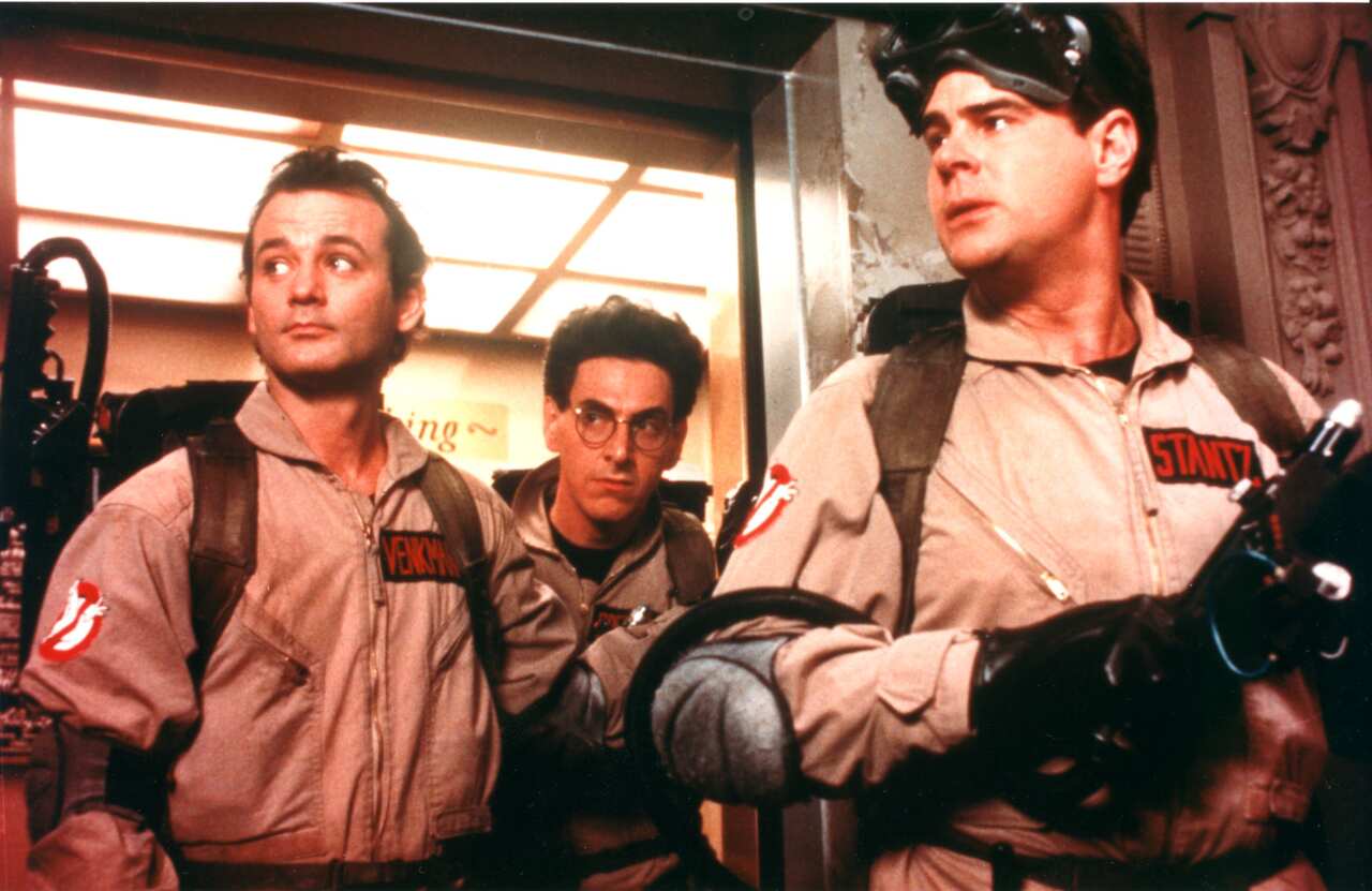 Ghostbusters (1984) L-R, Bill Murray, Dan Ackroyd, Harold Ramis (AAP)