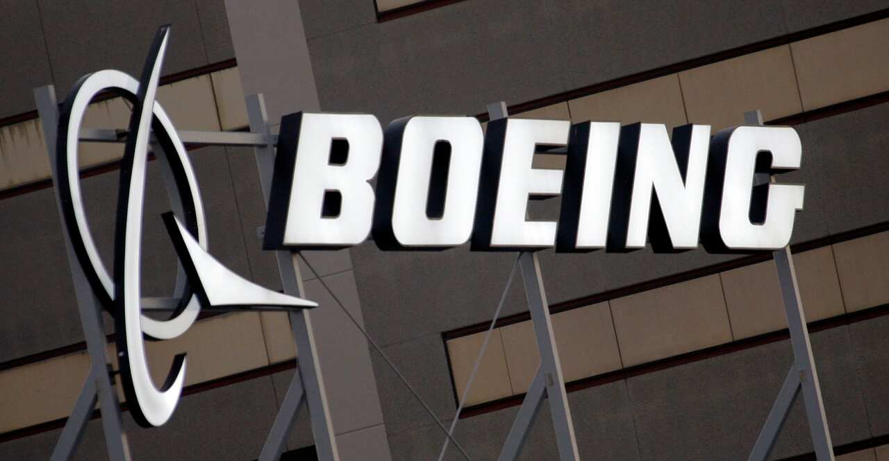 Boeing Company logo on the property in El Segundo, Calif.