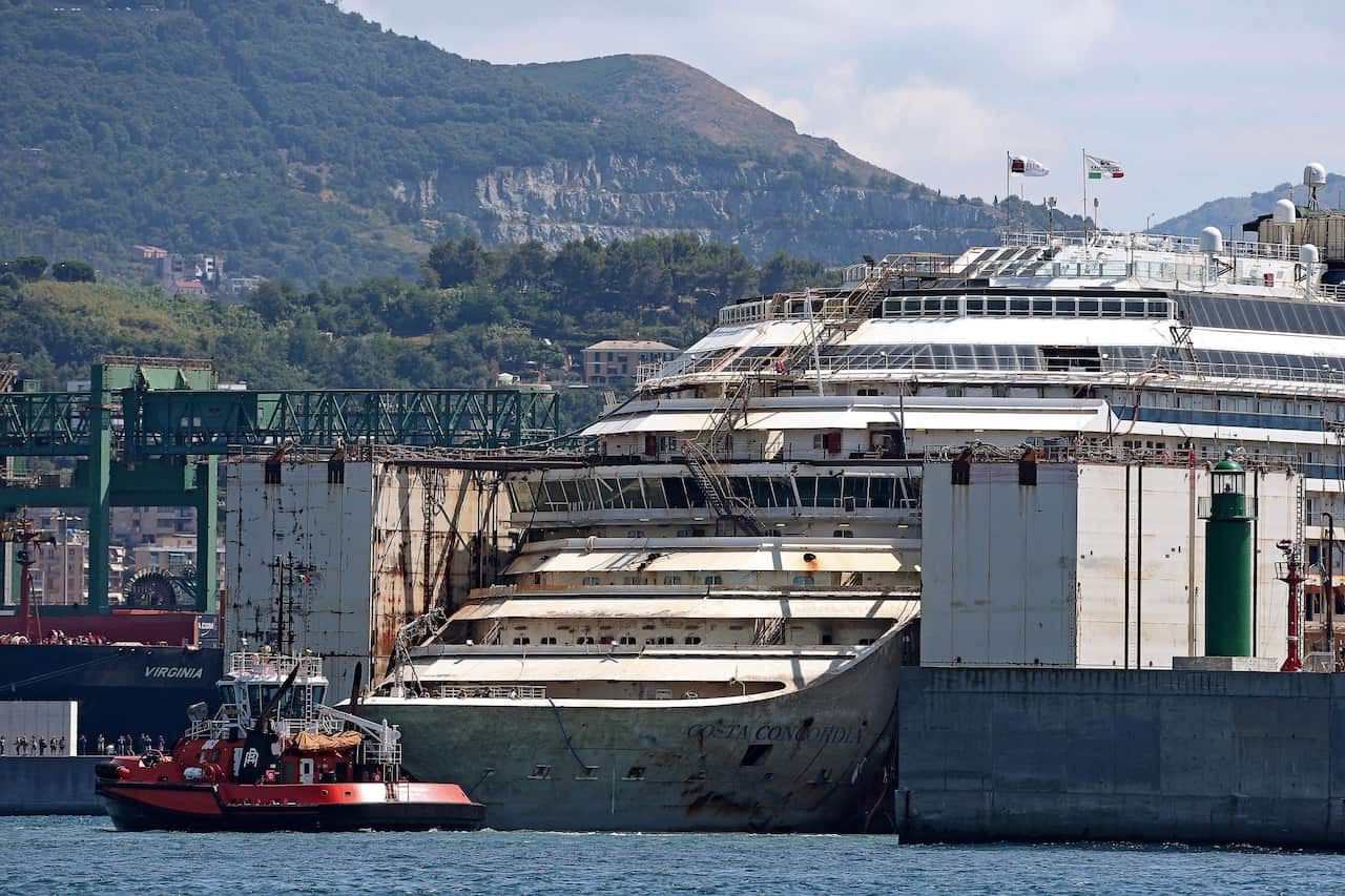 Costa Concordia wreck reaches end of final journey