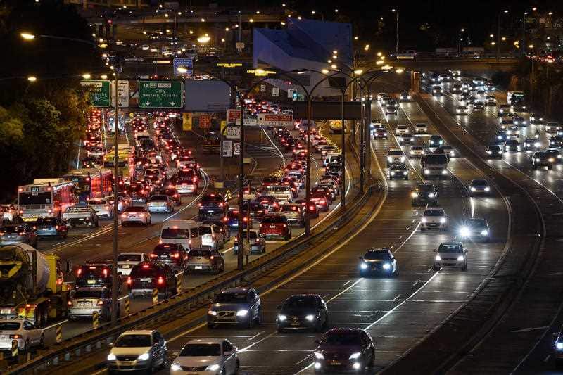 General view of traffic on the Warringah freeway in Sydney, Wednesday, May 6, 2015.