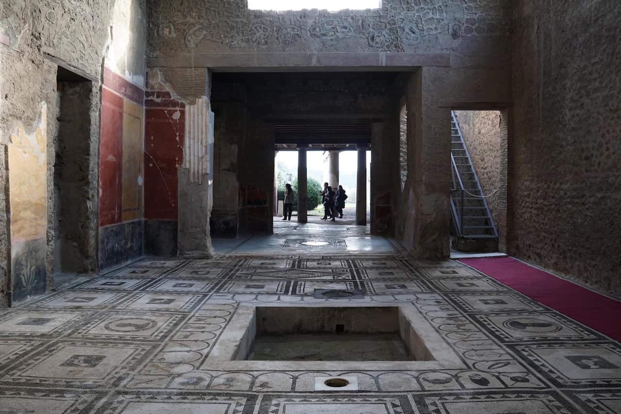A view of the Paquius Proculus domus, one of six houses that were restored as part of the Great Pompeii Project.