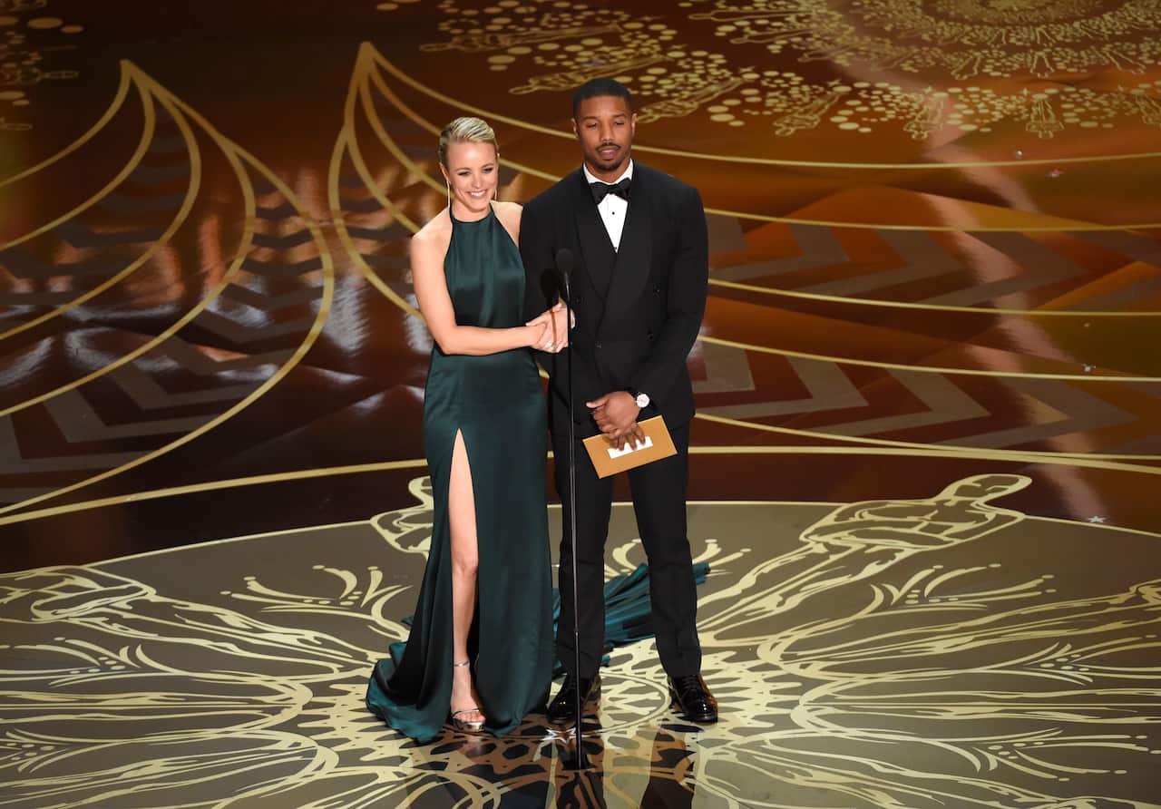 Rachel McAdams, left, and Michael B. Jordan