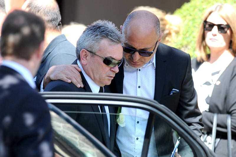 Borce Ristevski, husband of Karen Ristevski, attends his wife's funeral. He has since admitted her killing.