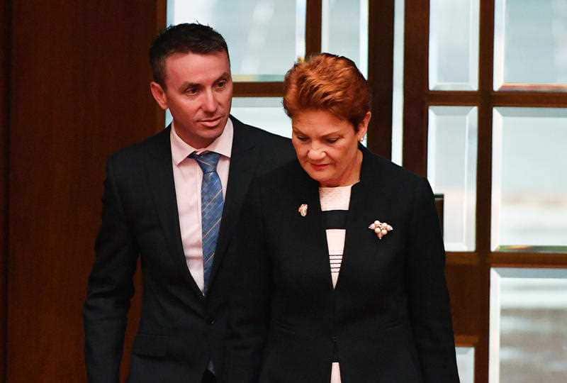 One Nation leader Senator Pauline Hanson and her advisor James Ashby