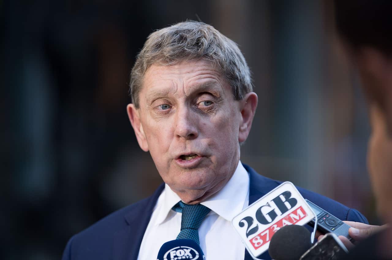 Cronulla Sharks Club CEO Lyall Gorman speaks during a press conference in Sydney on May 6, 2017.