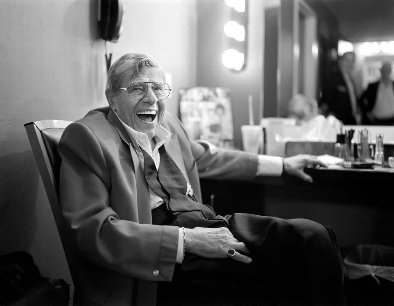 Jerry Lewis in his dressing room after his final performance at the South Point Hotel-Casino in Las Vegas, Nevada, USA, 02 October 2016.