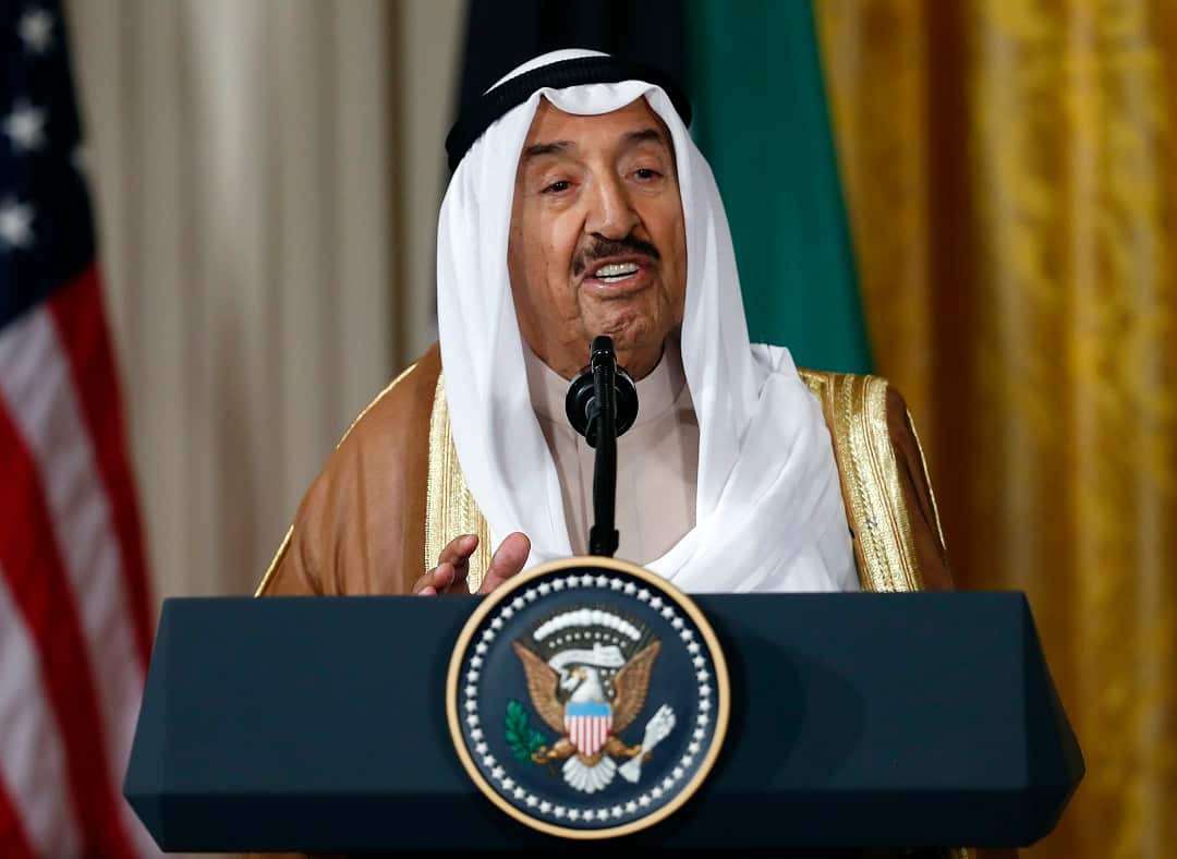 The Emir of Kuwait Sheikh Sabah Al Ahmad Al Sabah visiting the White House in 2017.