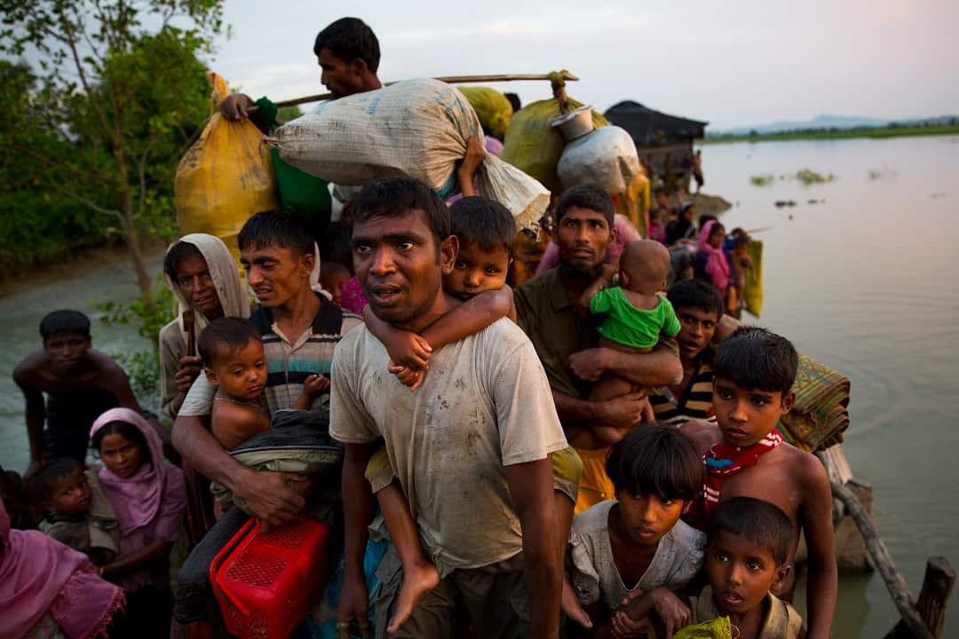 Hundreds of thousands of Rohingya Muslims have fled violence.