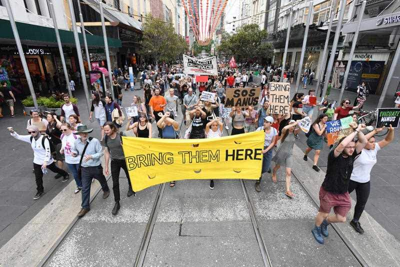 A protest against the Australian government's treatment of refugees on Manus Island in Melbourne in November.