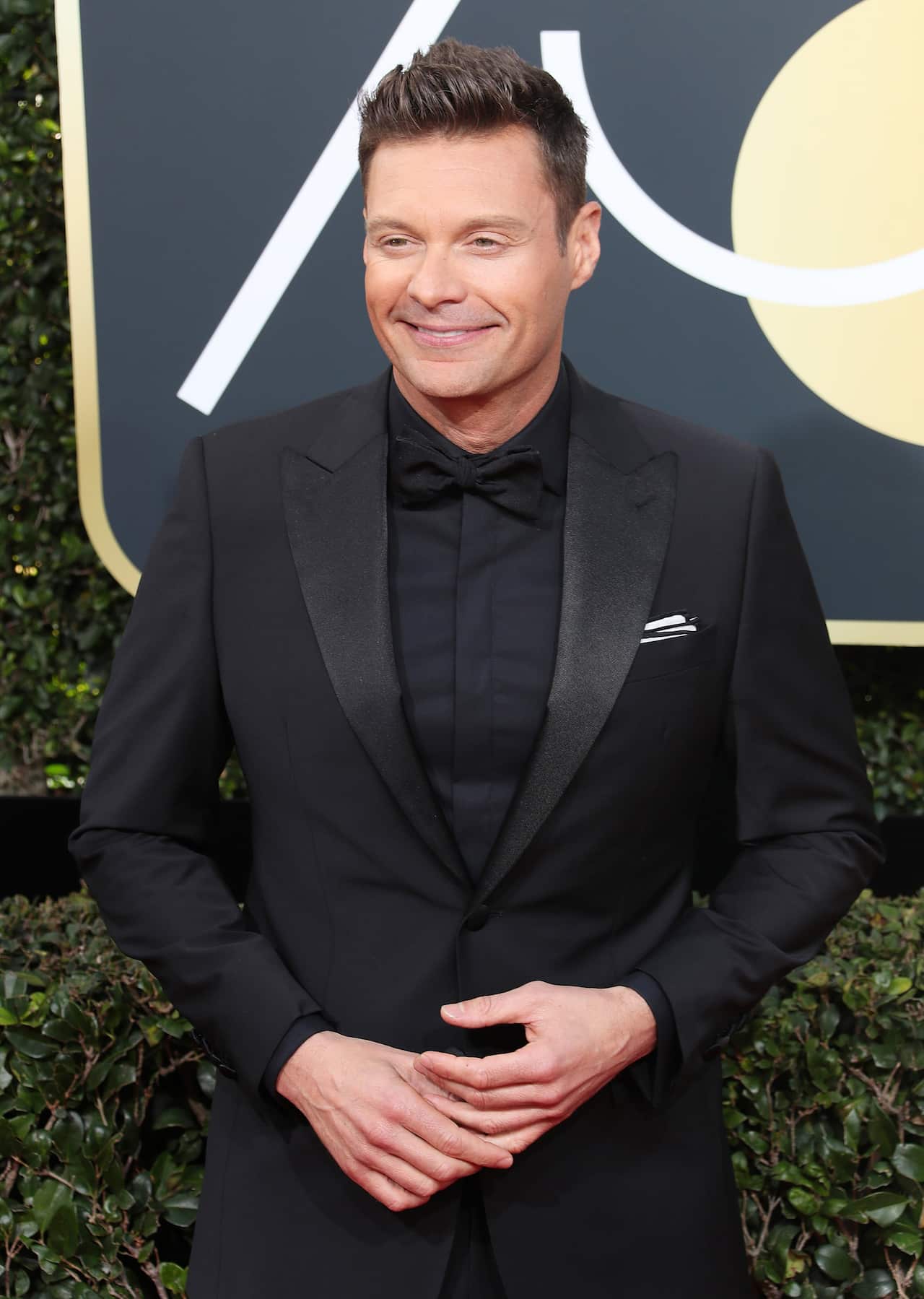 epa06423676 Ryan Seacrest arrives for the 75th annual Golden Globe Awards ceremony at the Beverly Hilton Hotel in Beverly Hills, California, USA, 07 January 2018.
