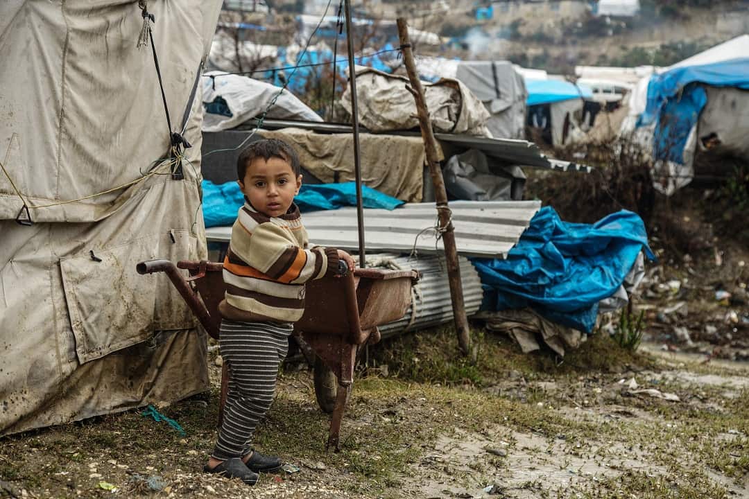 Damage from an airstrike in Idlib.