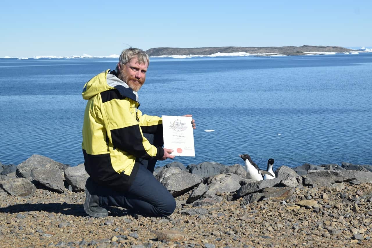 "It's a beautiful place down here with views of the glaciers and out to the ocean with passing icebergs."