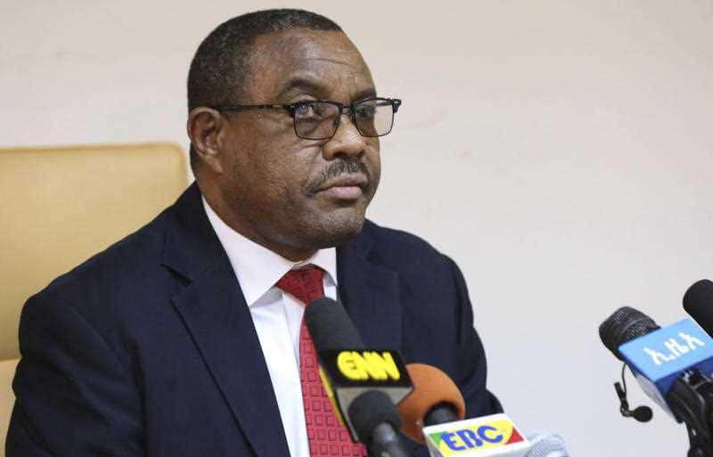 Ethiopian Prime Minister Hailemariam Desalegn, during press conference in Addis Ababa, Ethiopia, Thursday, Feb. 15, 2018.