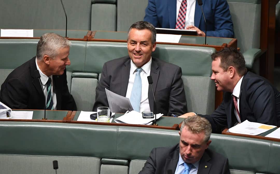 Nationals member for Gippsland Darren Chester (centre) will return to the ministry.