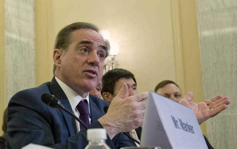 Veterans Affairs Secretary David Shulkin testifies on FY2019 and FY2020 budgets for veterans programs before the Senate Committee on Veterans Affairs on Capitol Hill, Wednesday, March 21, 2018, in Washington.