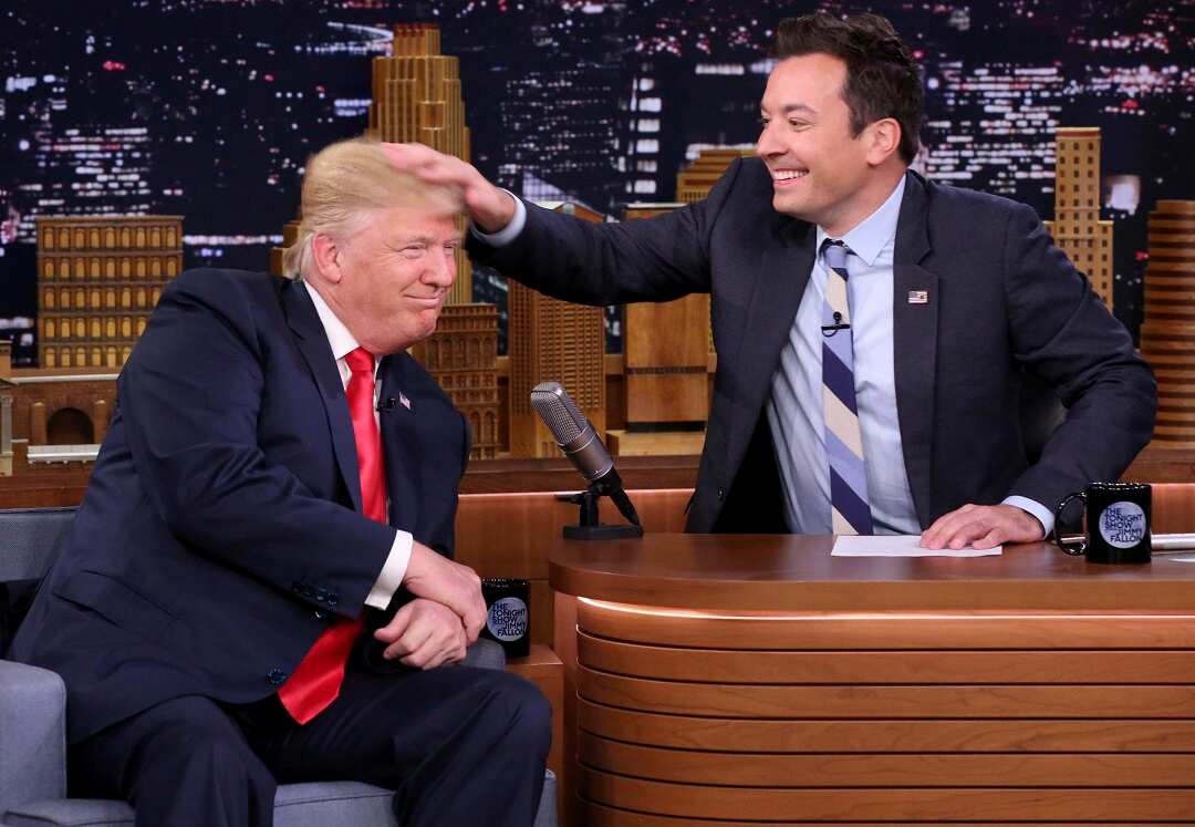 Donald Trump during an interview with host Jimmy Fallon in 2016.