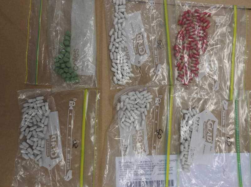 Pills obtained by police after a raid on the Sunshine Coast 