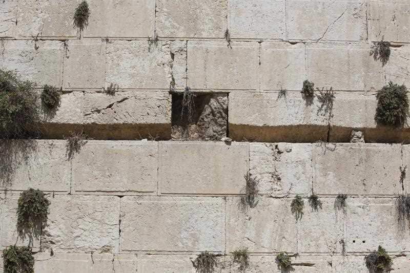 A view on the site where a massive ancient boulder stone dislodged and fell from the southern prayer area of the Western Wall.