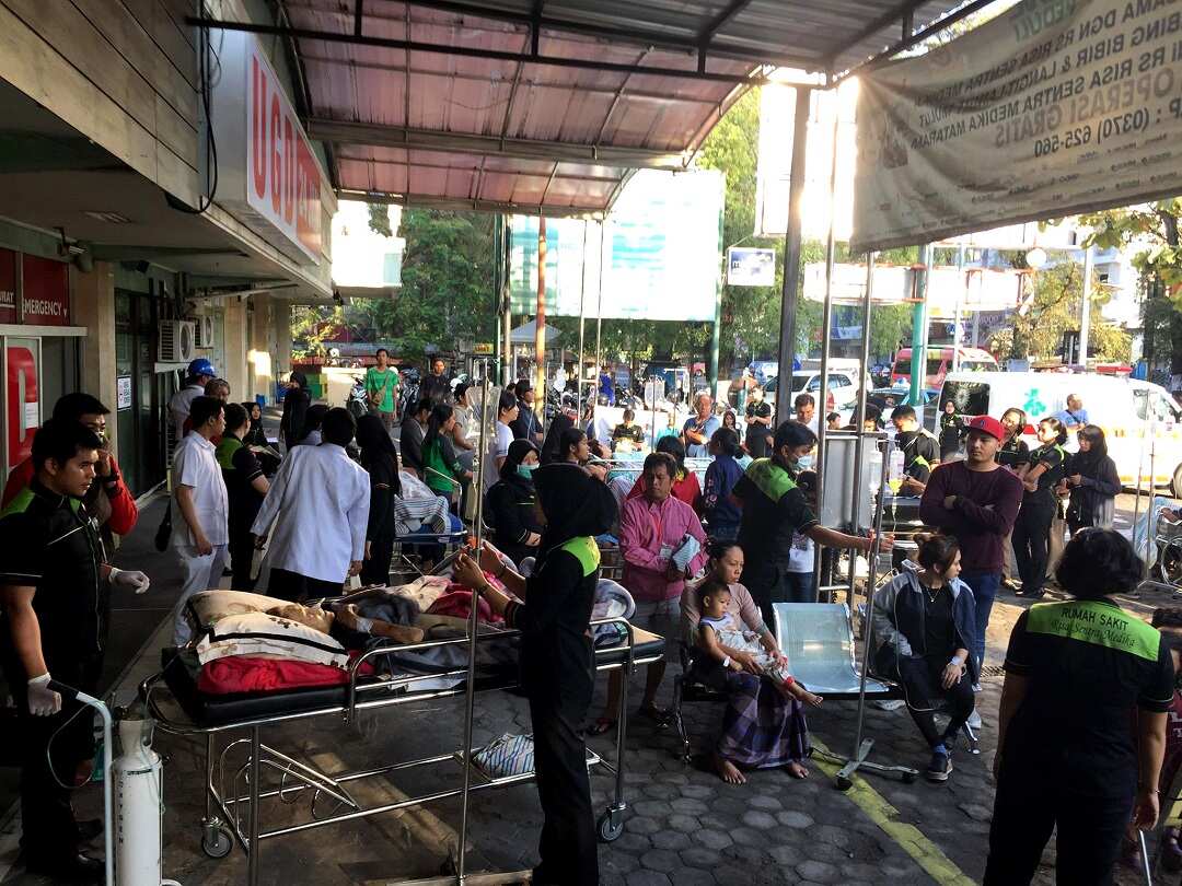 A hospital in Lombok on Sunday.