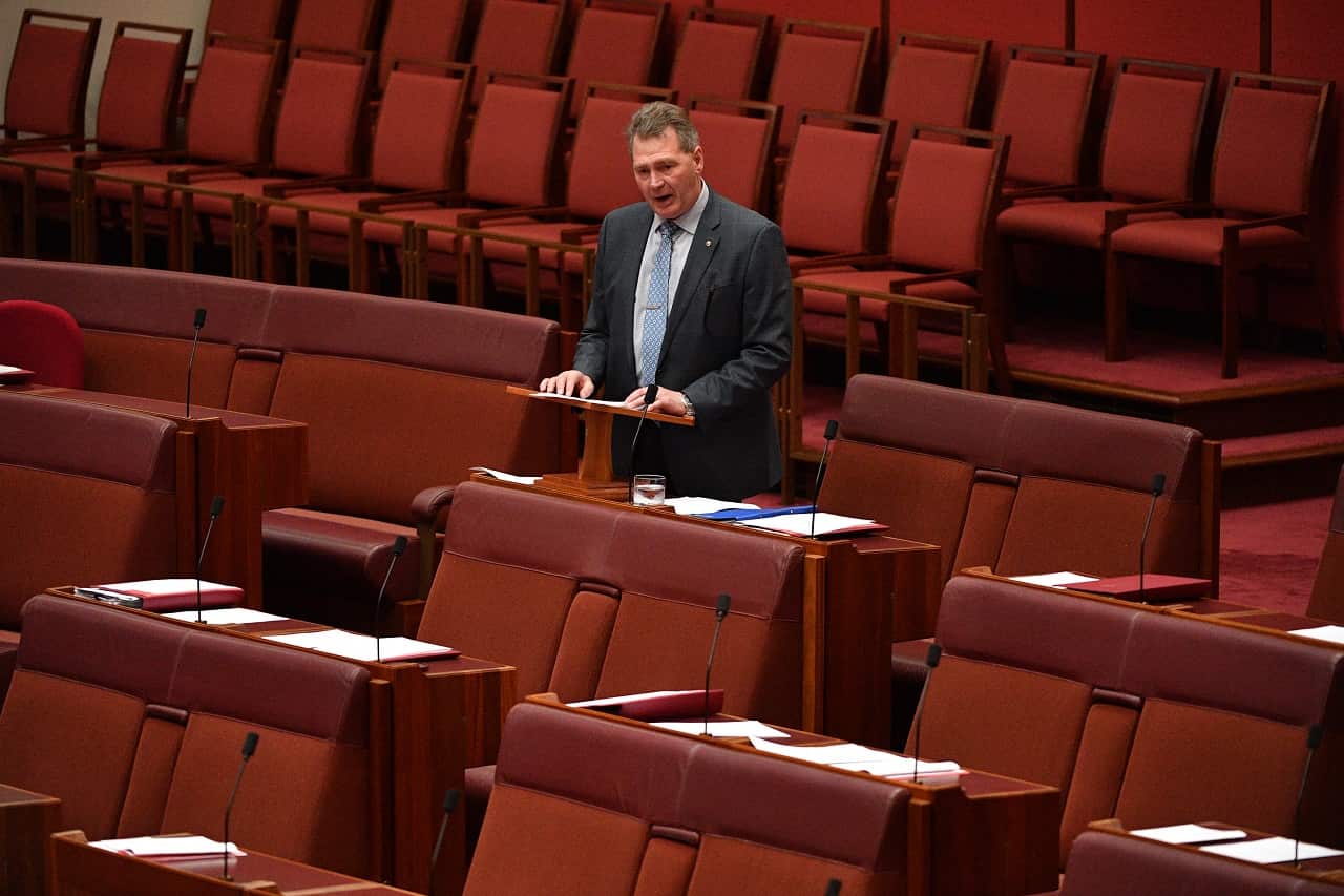 Nationals Senator Steve Martin speaks in the Senate chamber.