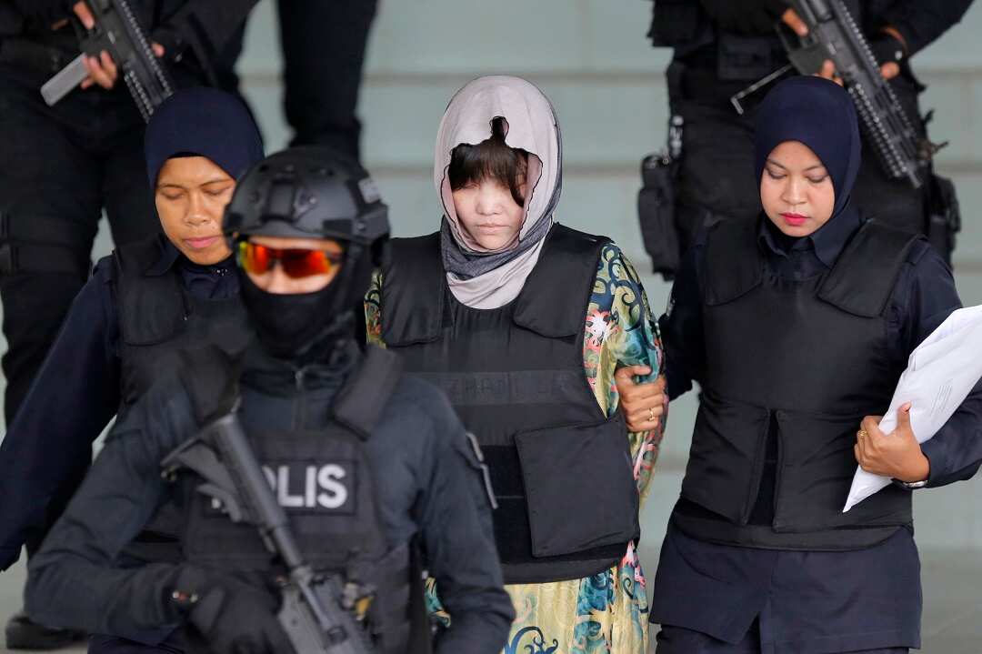 Doan Thi Huong leaves court on August 16.