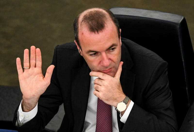 Chairman of the EPP Group in the European Parliament Manfred Weber takes part in the vote.