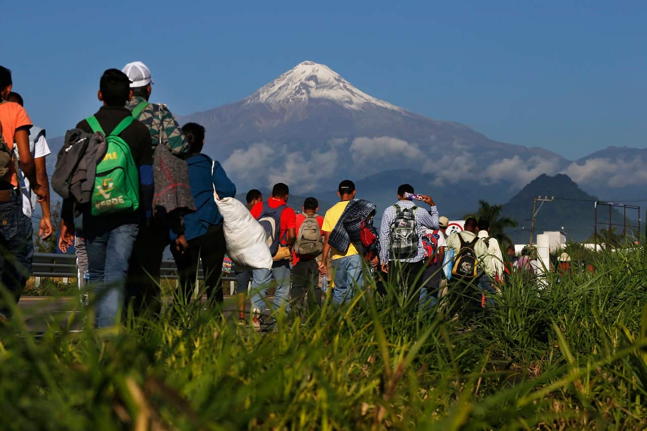 The caravan on the road to the US.