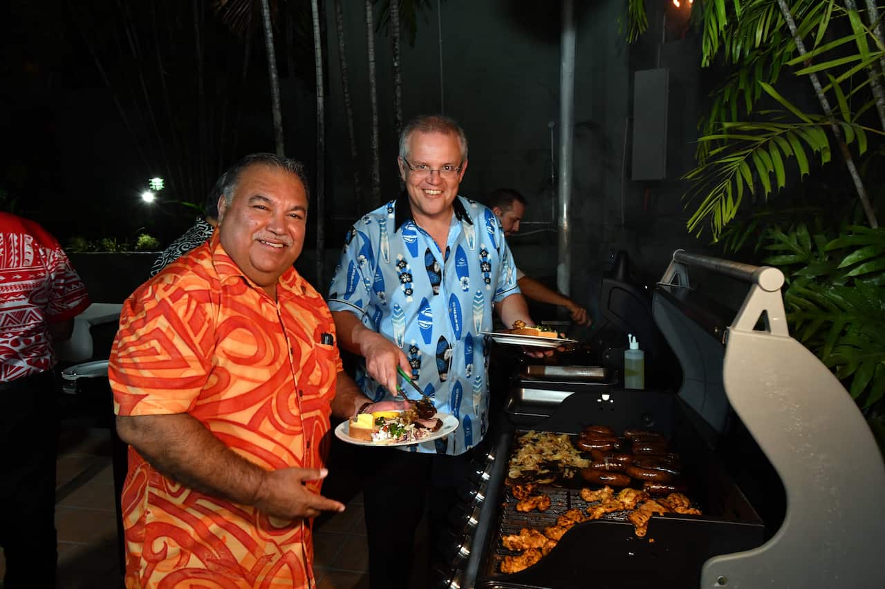 Narau's President Baron Waqa and Australia's Prime Minister Scott Morrison.