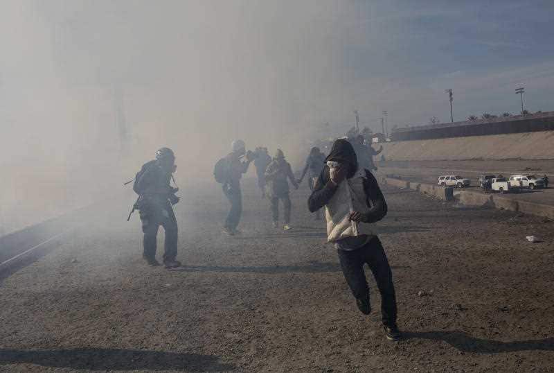 US authorities use tear gas to disperse Central American migrants gathering at the border.
