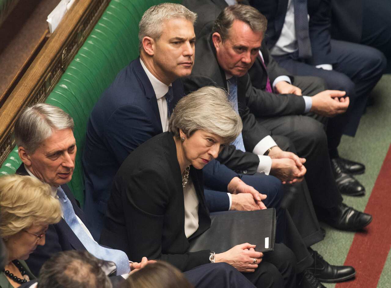 Prime Minister Theresa May following the results of voting on Amendments put forward by MPs over the Government's Brexit deal.