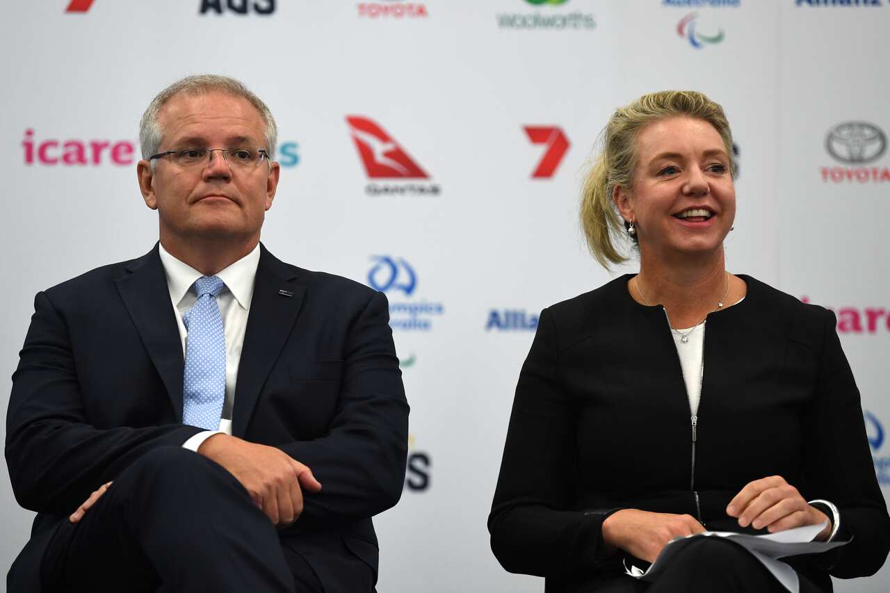 Prime Minister Scott Morrison and then-Minister for Sport Bridget McKenzie.