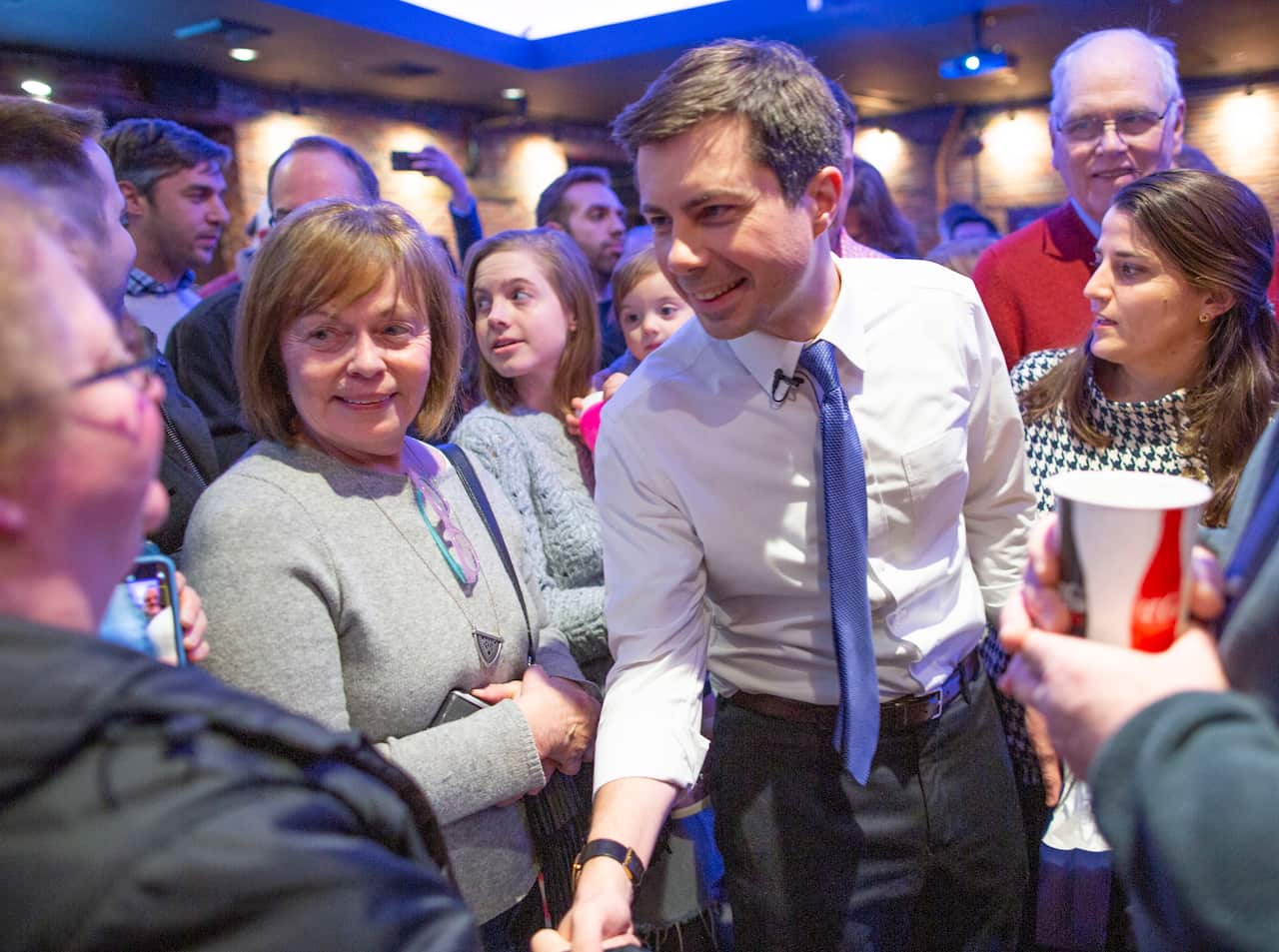 Mayor Pete Buttigieg meets with voters