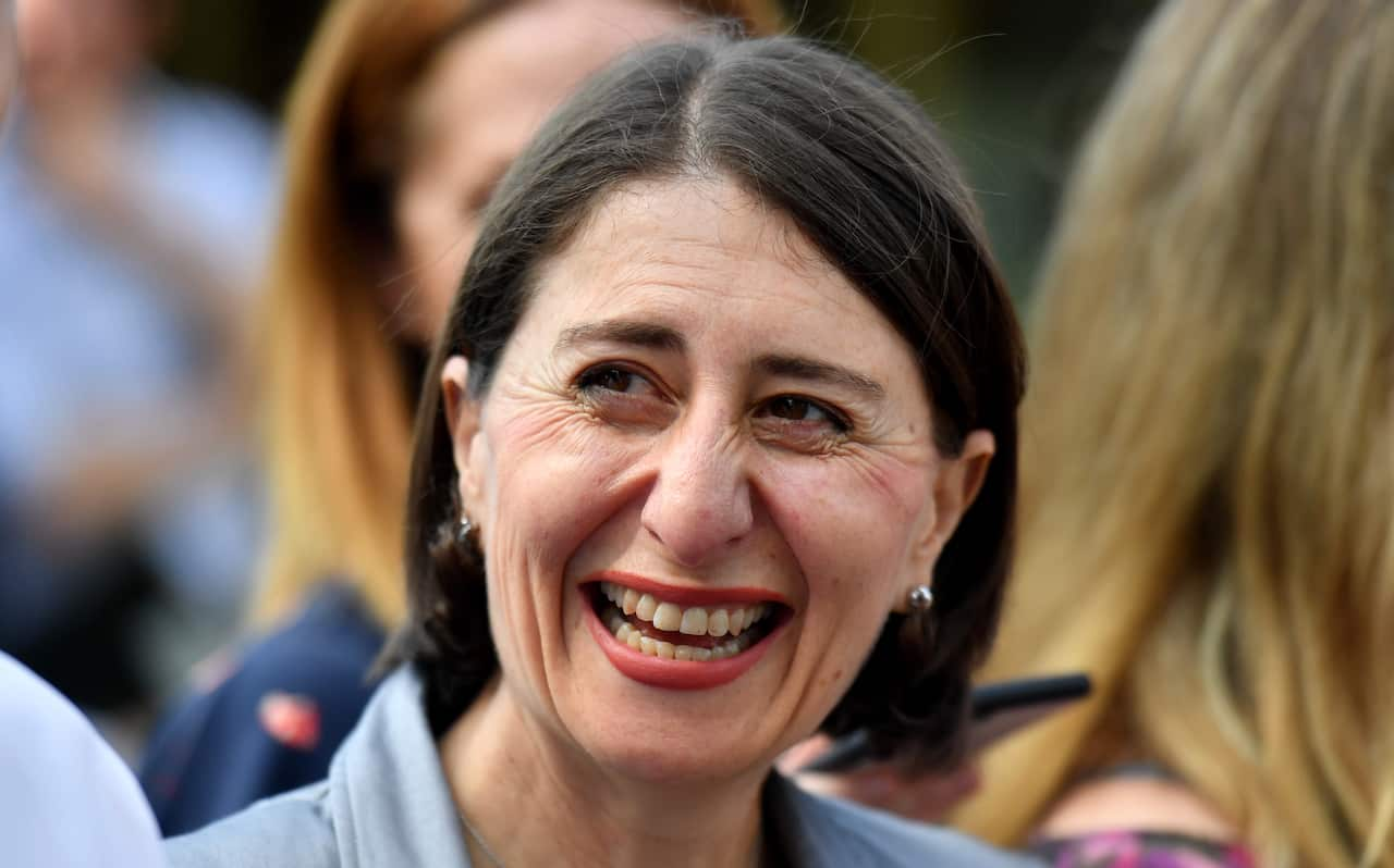 NSW Premier Gladys Berejiklian at a press conference at Lismore Pre-school in Lismore, Wednesday.