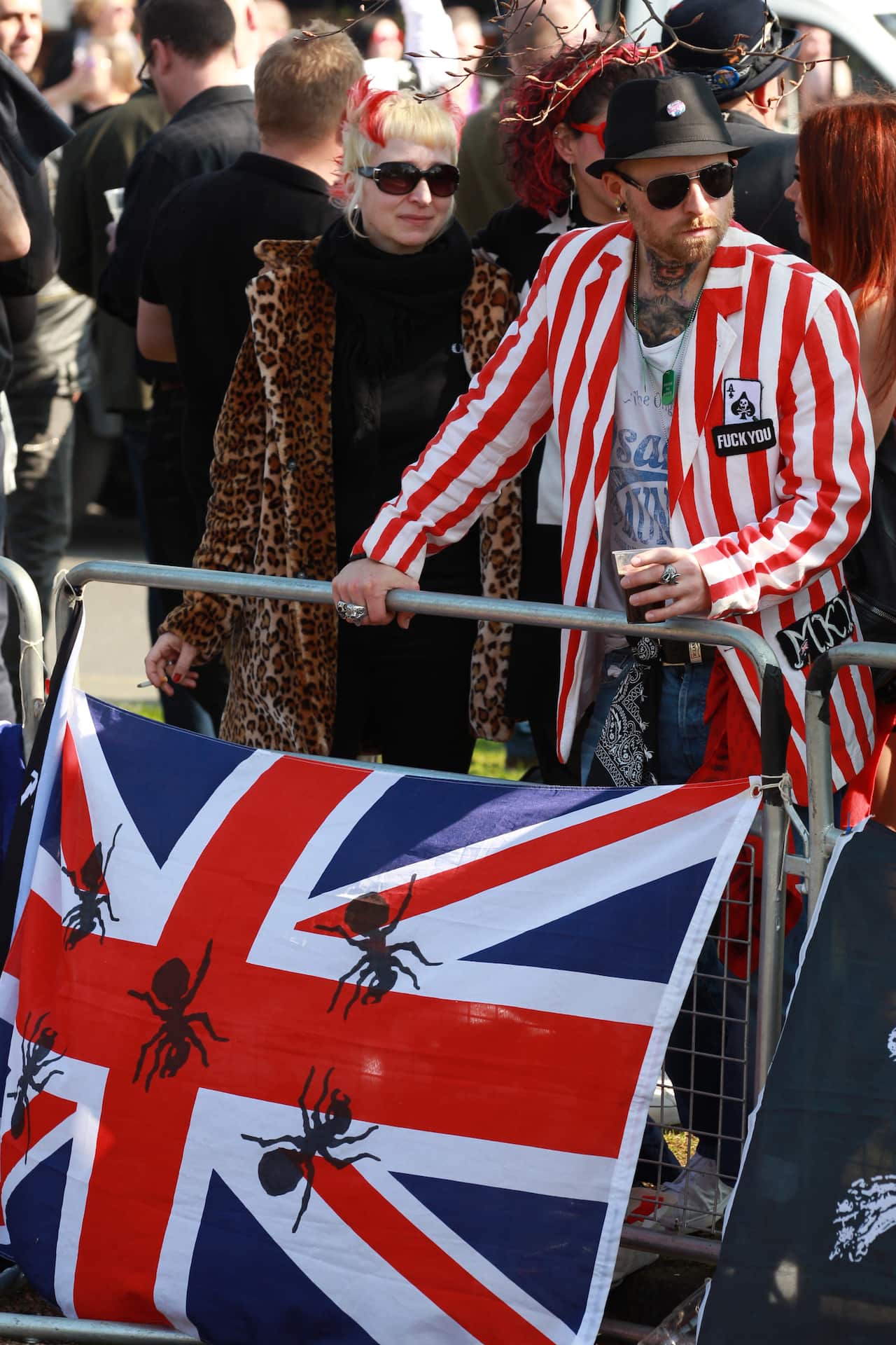 People attend the funeral of Prodigy band member Keith Flint in Essex, Britain