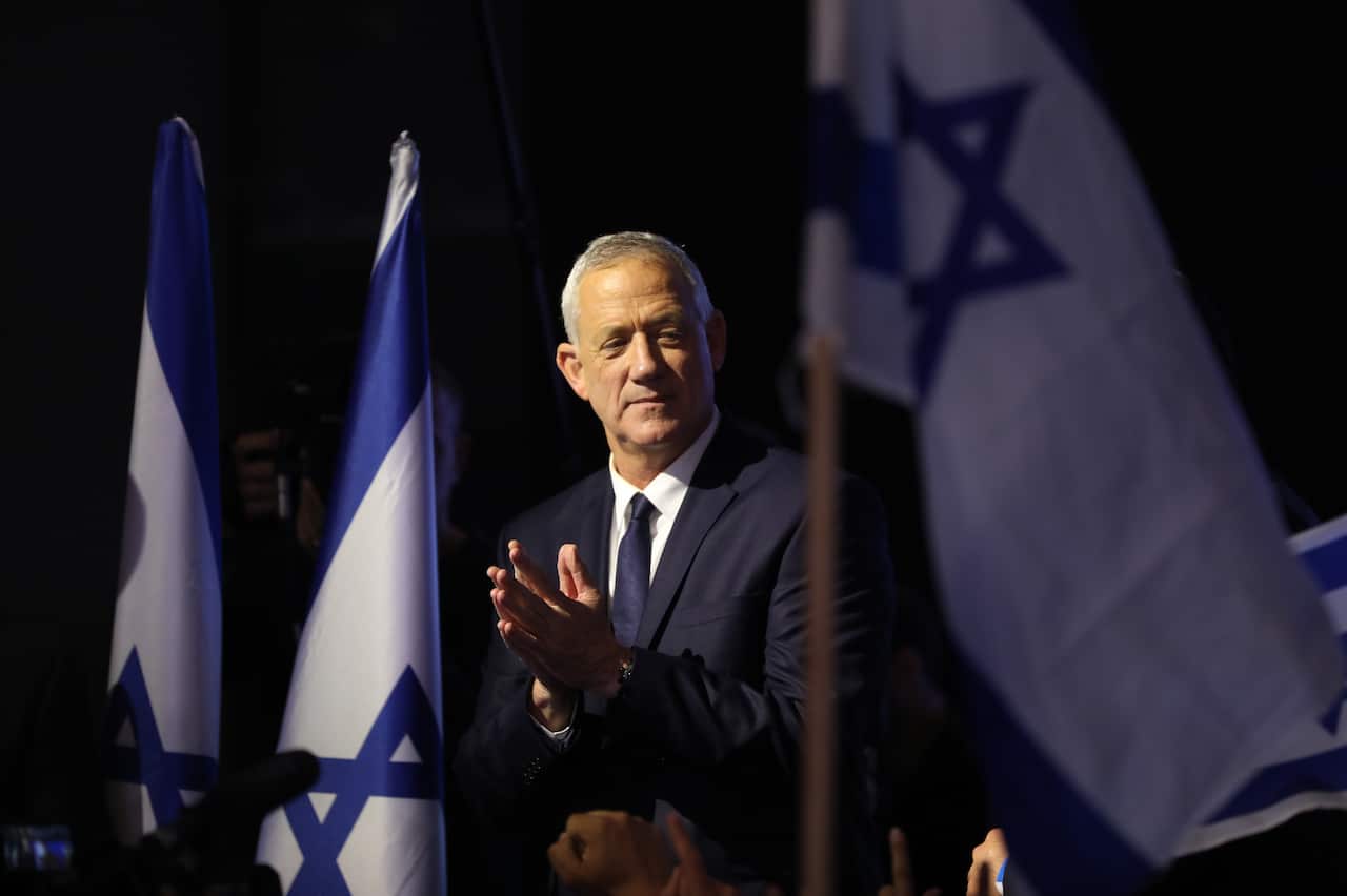 Benny Gantz, former Israeli army chief of staff and candidate for Prime Minister of the Blue and White Israeli centrist political party.