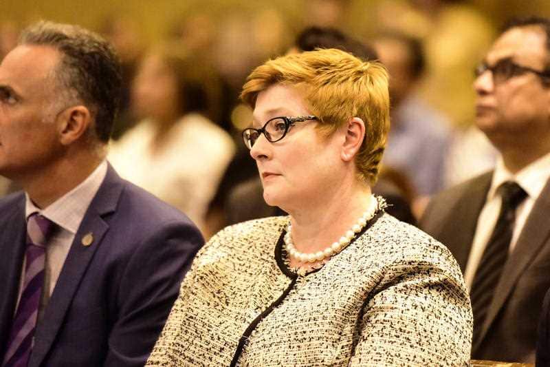 Foreign Minister Marise Payne during during the Mass of Remembrance at St Mary's Cathedral.