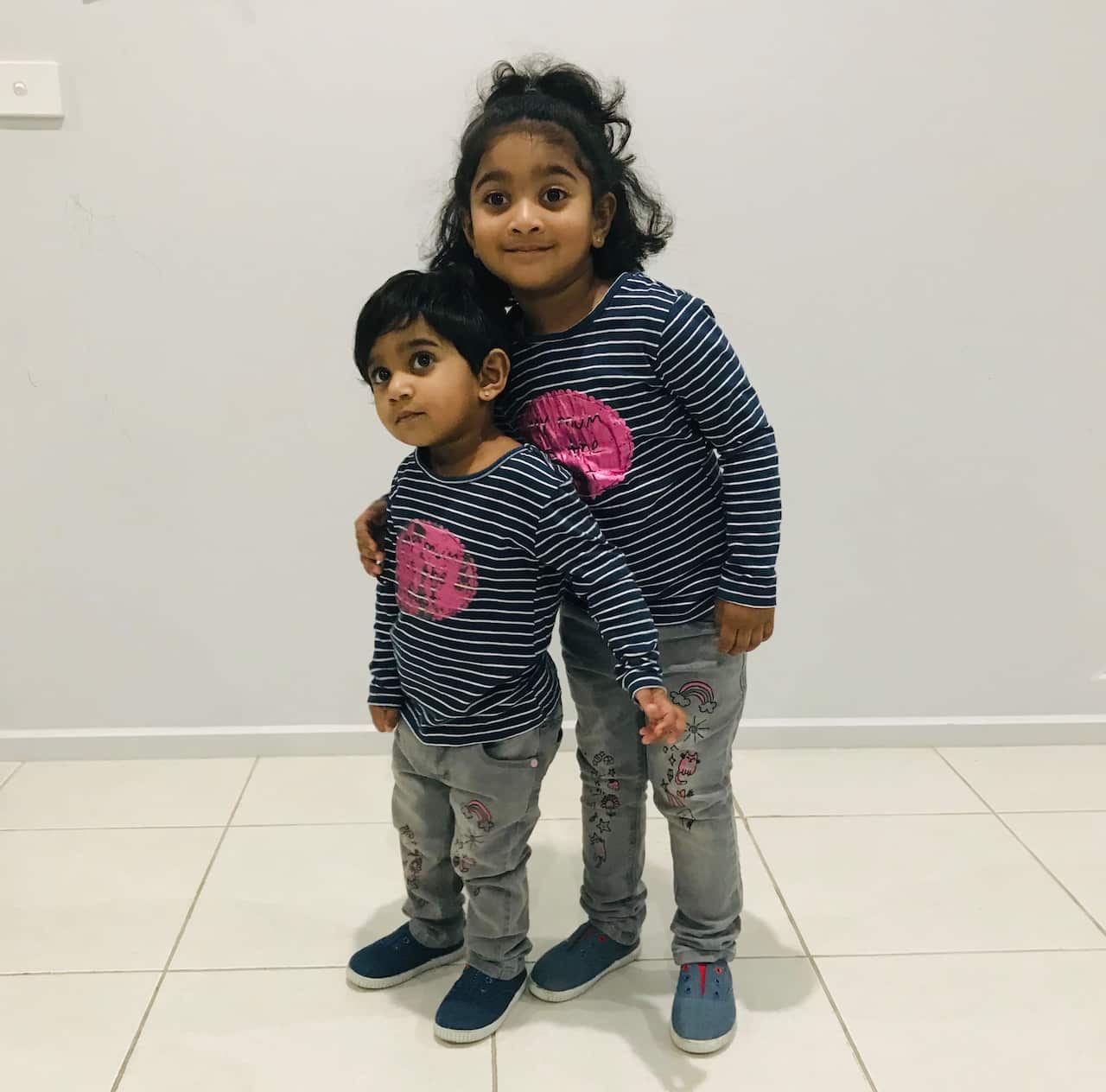 Tharunicaa and Kopika in a Melbourne immigration detention facility.