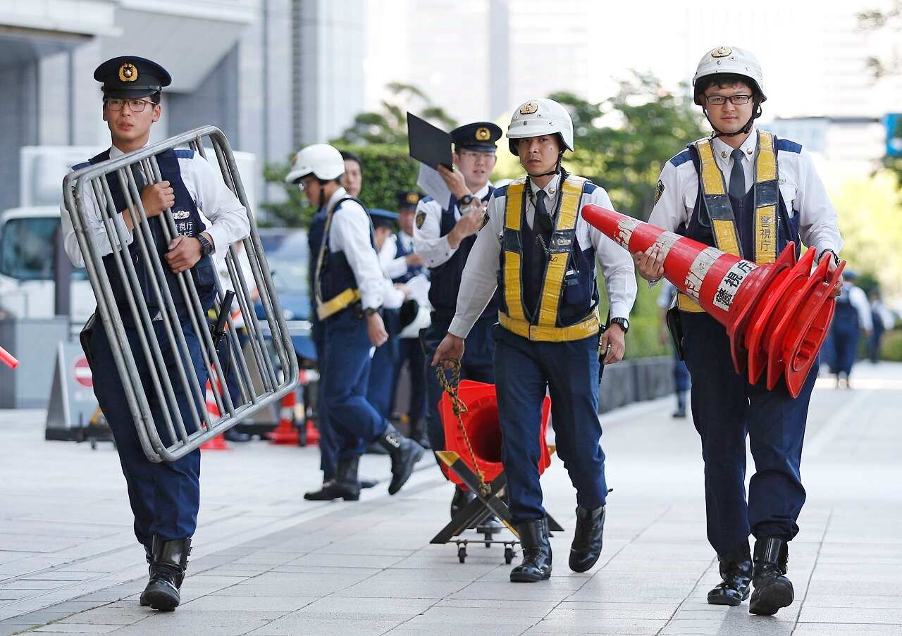 Security is tightened in Tokyo ahead of Trump's visit.