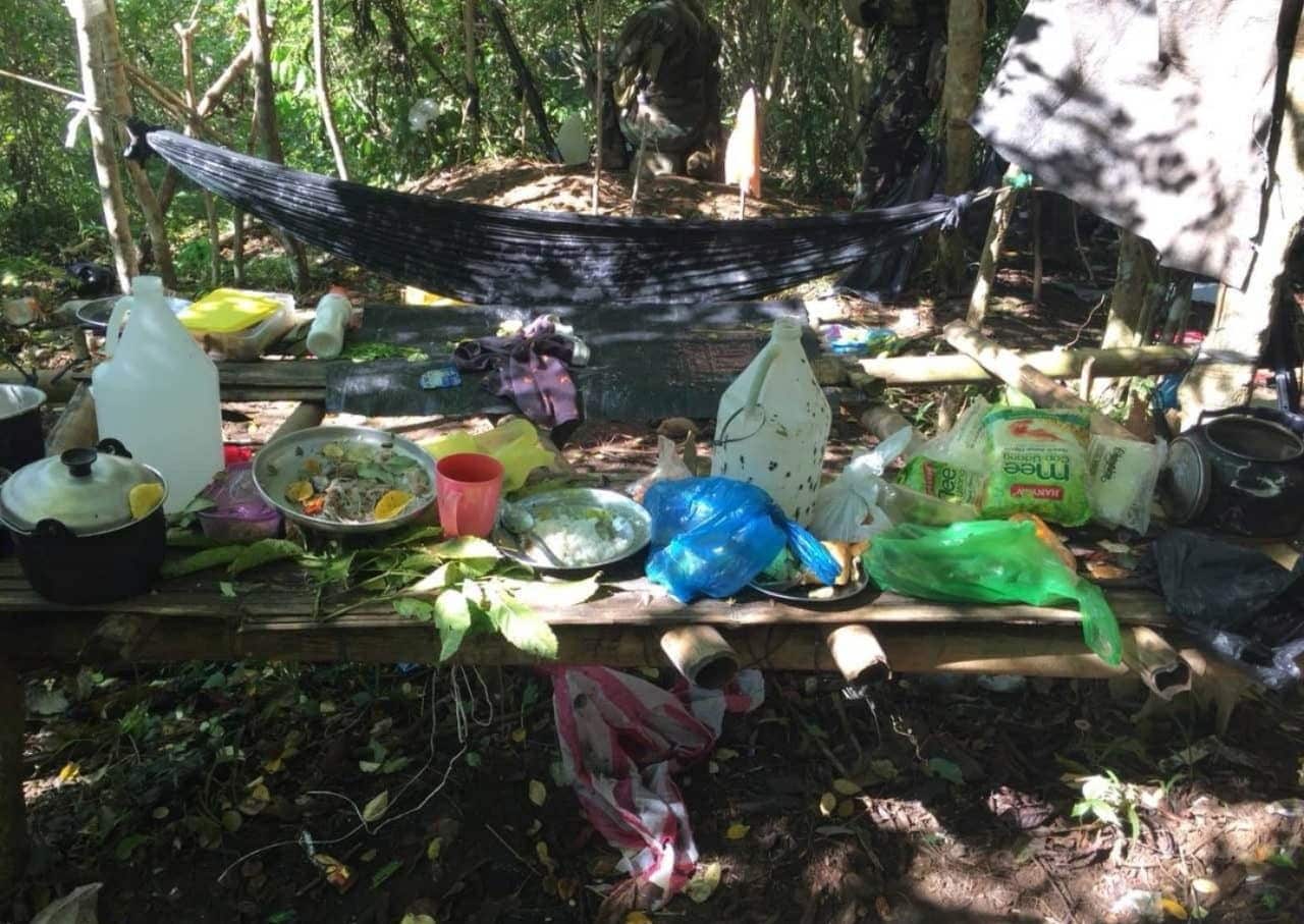 A temporary shelter, where Ewold Horn, a Dutch photographer, was held hostage.