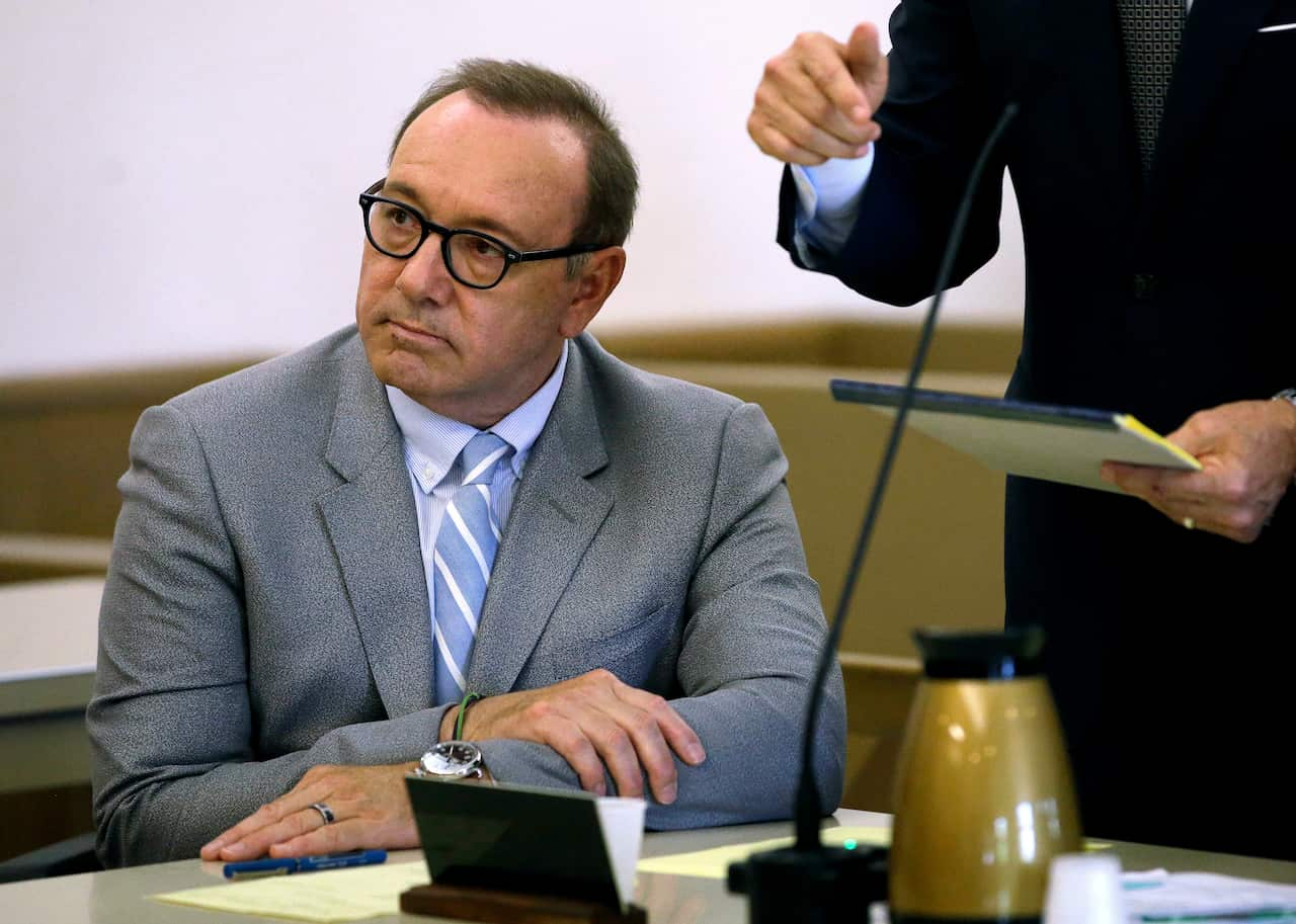 Actor Kevin Spacey attends a pretrial hearing on Monday, June 3, 2019.