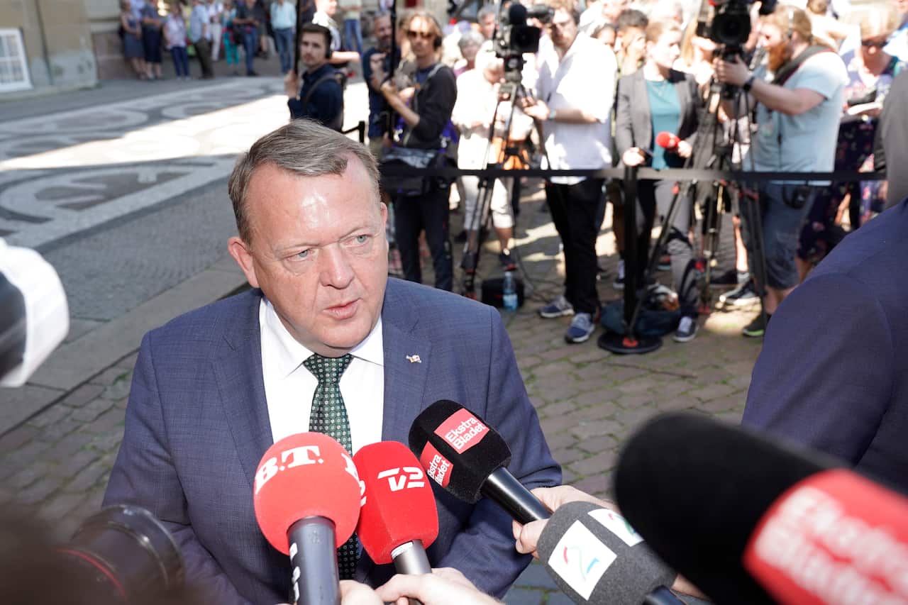 Denmark's outgoing prime minister Lars Lokke Rasmussen as he leaves Amalienborg Castle, where he announced to the Queen that his government will resign.