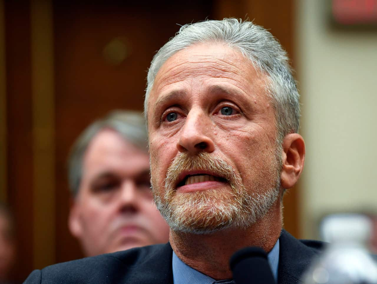 Jon Stewart testifies in front of the House Judiciary Committee on the need to reauthorie the September 11th Victim Compensation Fund.