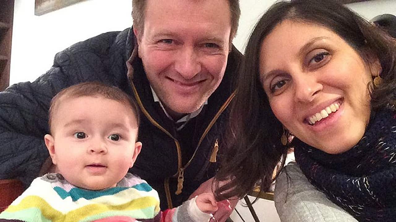 An undated family handout file photo of jailed mother Nazanin Zaghari-Ratcliffe with her husband Richard Ratcliffe and their daughter Gabriella.