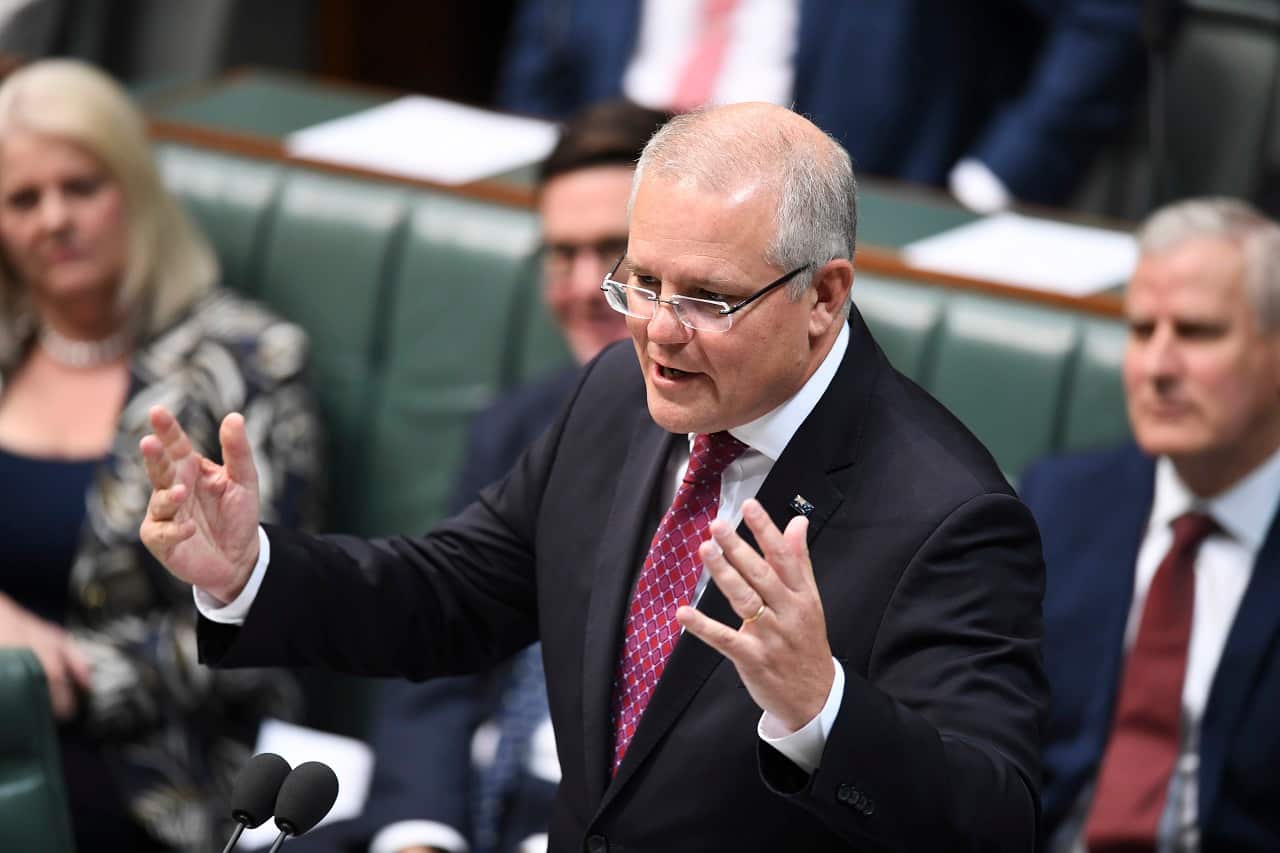 Australian Prime Minister Scott Morrison in Question Time.